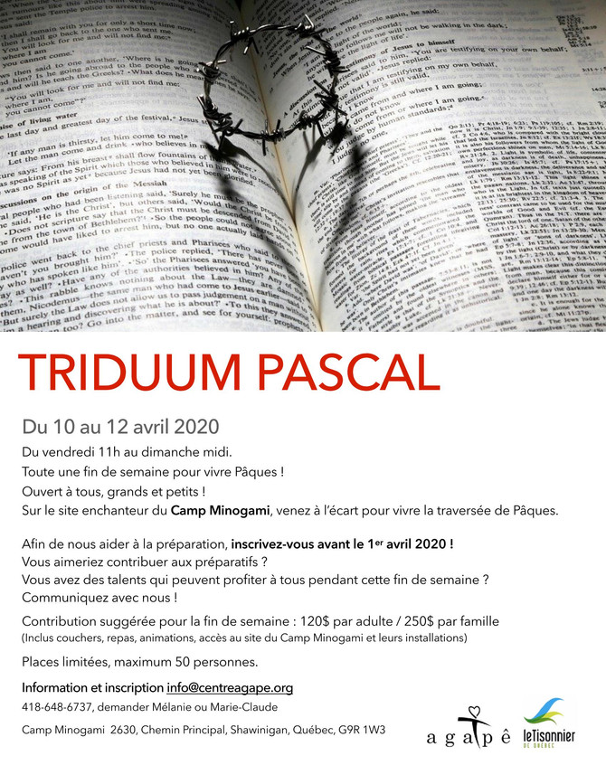 TRIDUUM PASCAL Du 10 au 12 avril 2020
