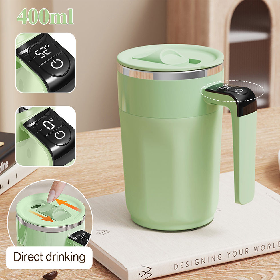 Thumbnail: 400ML Self Stirring Coffee Mug with Temperature Display Stainless Steel Mixer Re