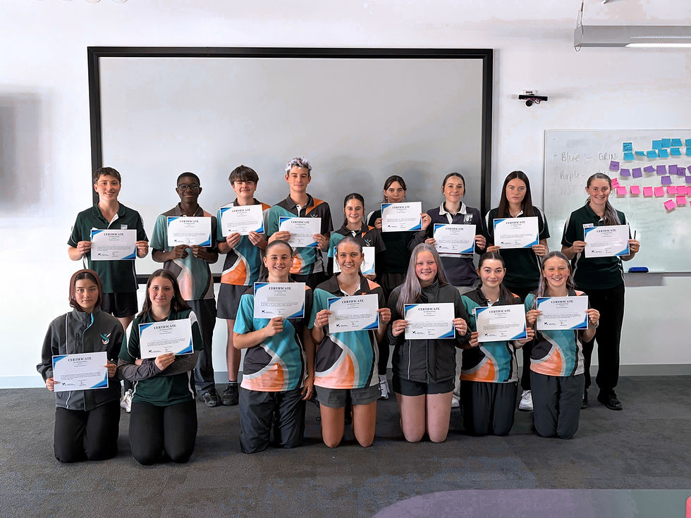 Photo 1: Graduates of the 2026 Future Leaders Program from Greater Shepparton Secondary College and Rushworth P-12 College celebrate completing the two-day leadership program.