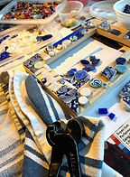 Making mosaic frame work table.jpg