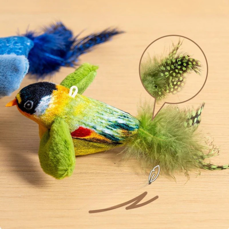 Thumbnail: Indoor Interactive Birds Toy for Cat Chasing Teasing Toy Sounding Catnip Cat