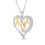 Thumbnail: 1/5 Carat T.W. White Natural Diamond Two Tone Silver Mom Heart Pendant