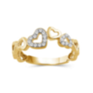 1/10 Carat T.W. White Natural Diamond 14K Gold Over Silver Heart Promise Ring