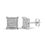 Thumbnail: 1/4 Carat T.W. White Natural Diamond Sterling Silver Square Earrings