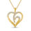 Thumbnail: 1/10 Carat T.W. White Natural Diamond 14k Gold Over Silver Heart Pendant
