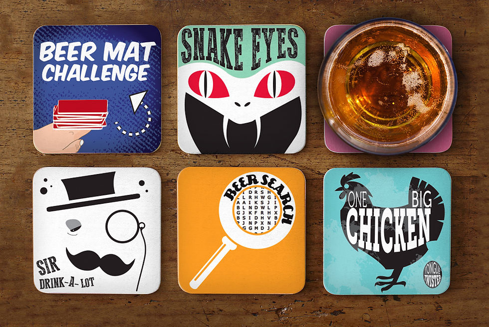 Drinking game bar mats