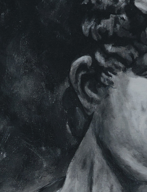 painting of strongwoman and performer Katie Sandwina closeup