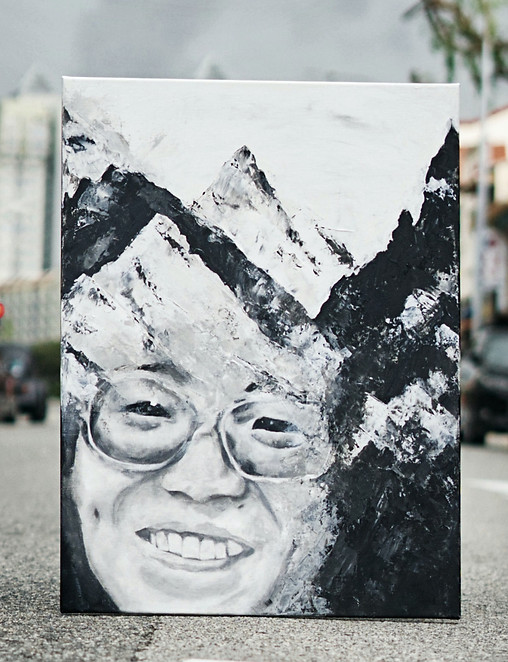 painting of mountaineer Junko Tabei