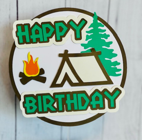 Camping Cake Topper