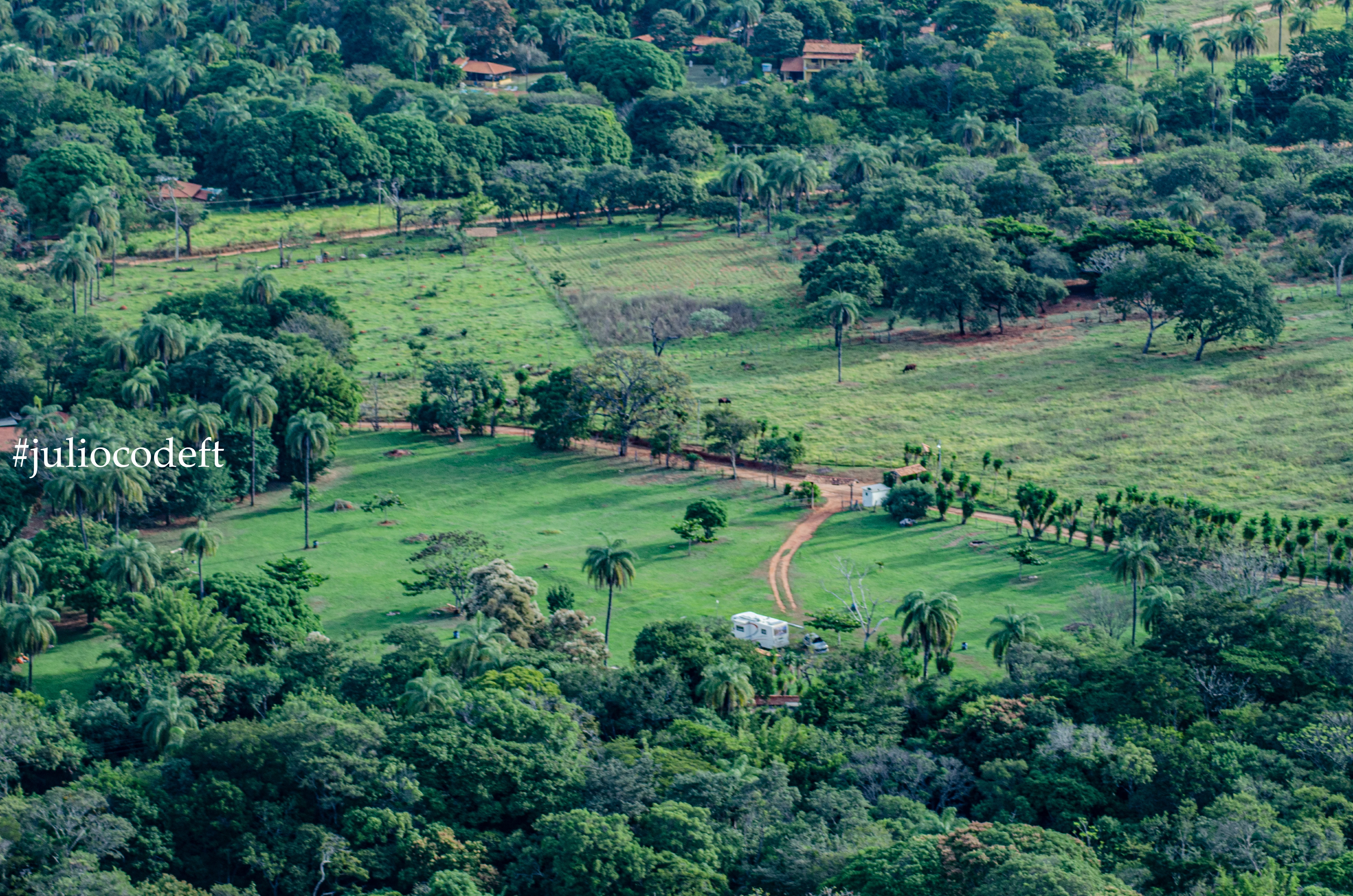 Vista aérea do camping  da pousada Grande Pedreira