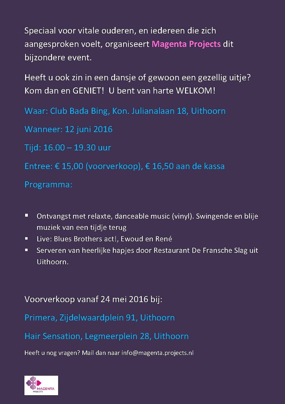 Evenement georganiseerd door MAGENTA Projects