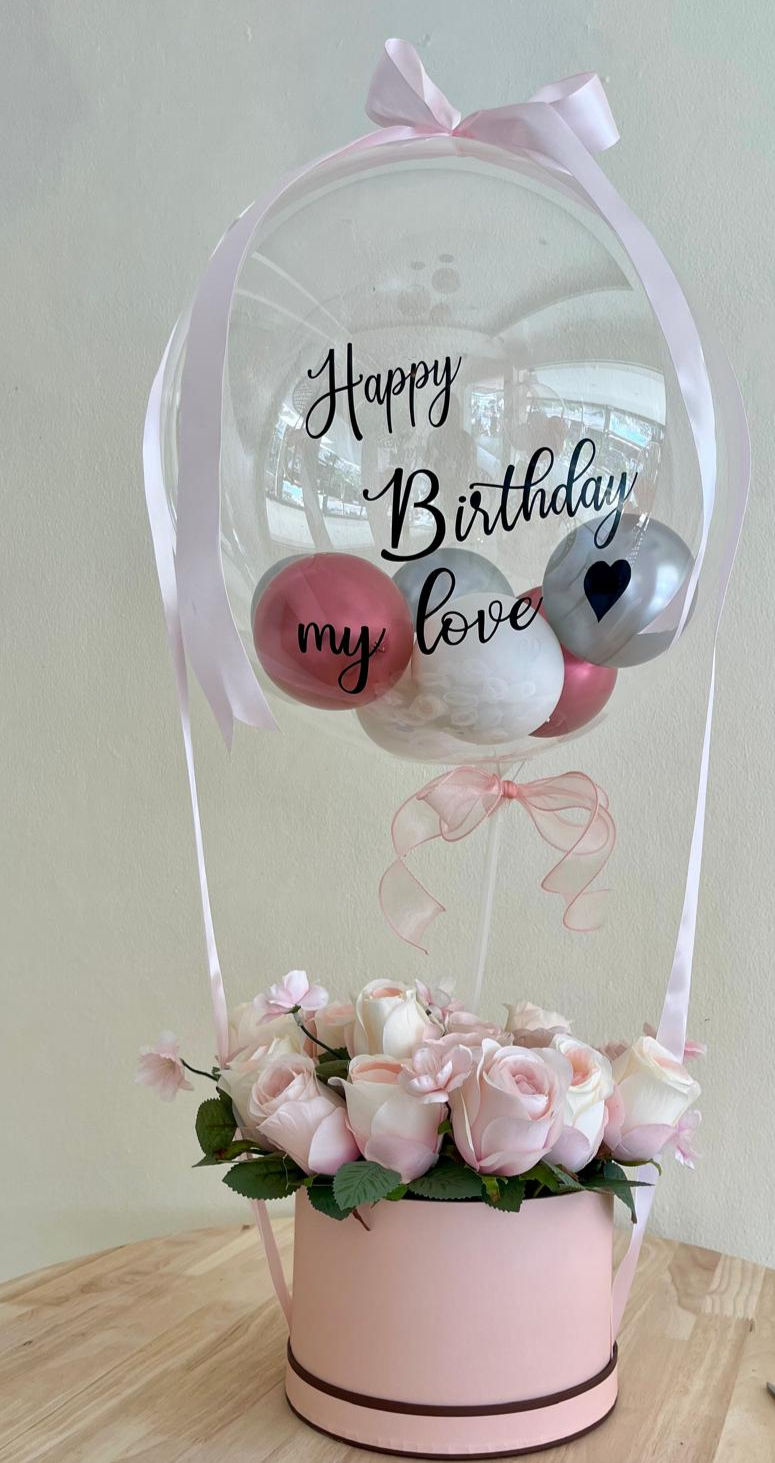 Hot Air Balloon With Artificial Flowers