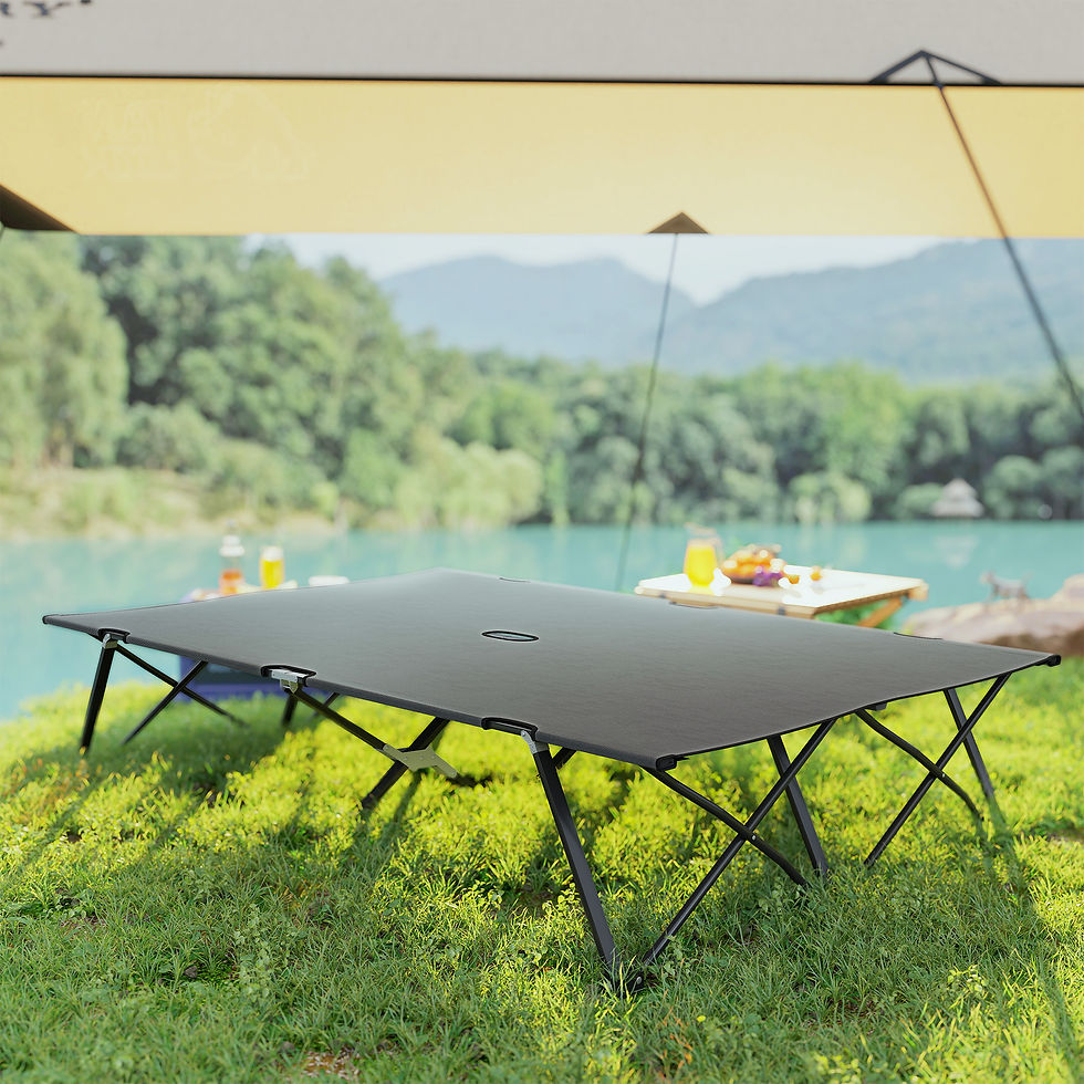 Miniatura: Outsunny Double Camping Folding Cot Portable Sleeping Bed, Charcoal Grey