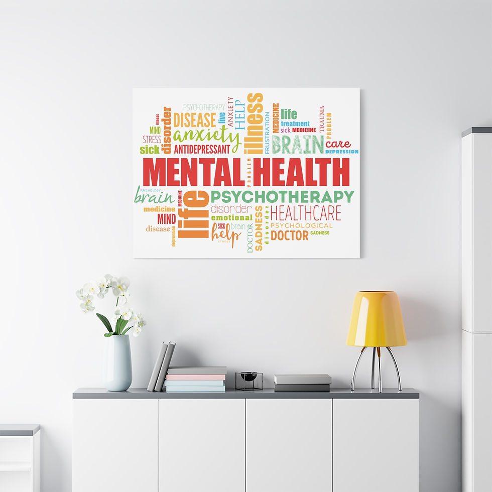 Thumbnail: Mental Health Canvas Art Print, Anxiety Awareness, Gift for Therapists in Gray