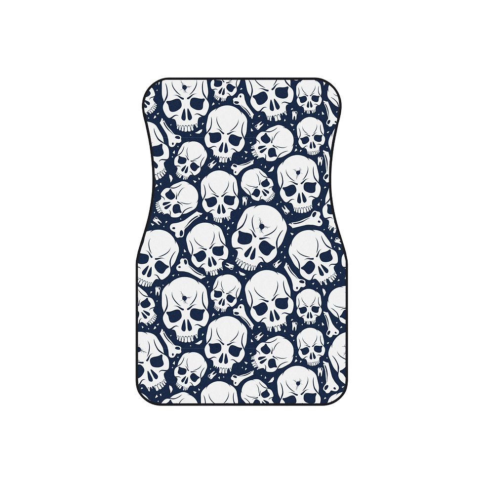 Skull Car Mats Set, Edgy Automotive Accessories for Car Enthusiasts, Floor Mats