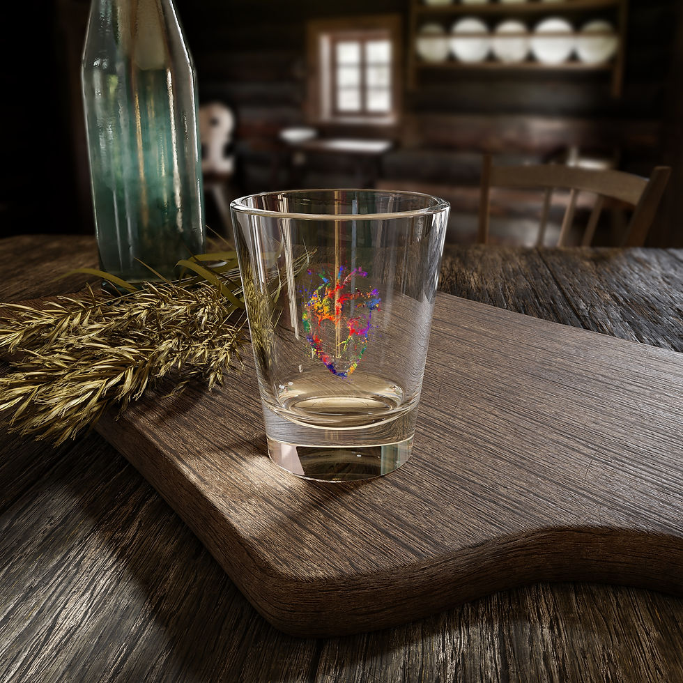 Thumbnail: Colorful Heart Shot Glass, 1.5oz | Unique Barware, Heart-themed Collectible