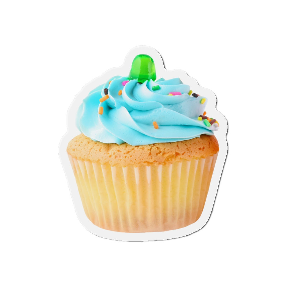 Thumbnail: Blue Frosting Cupcake Die-Cut Magnet