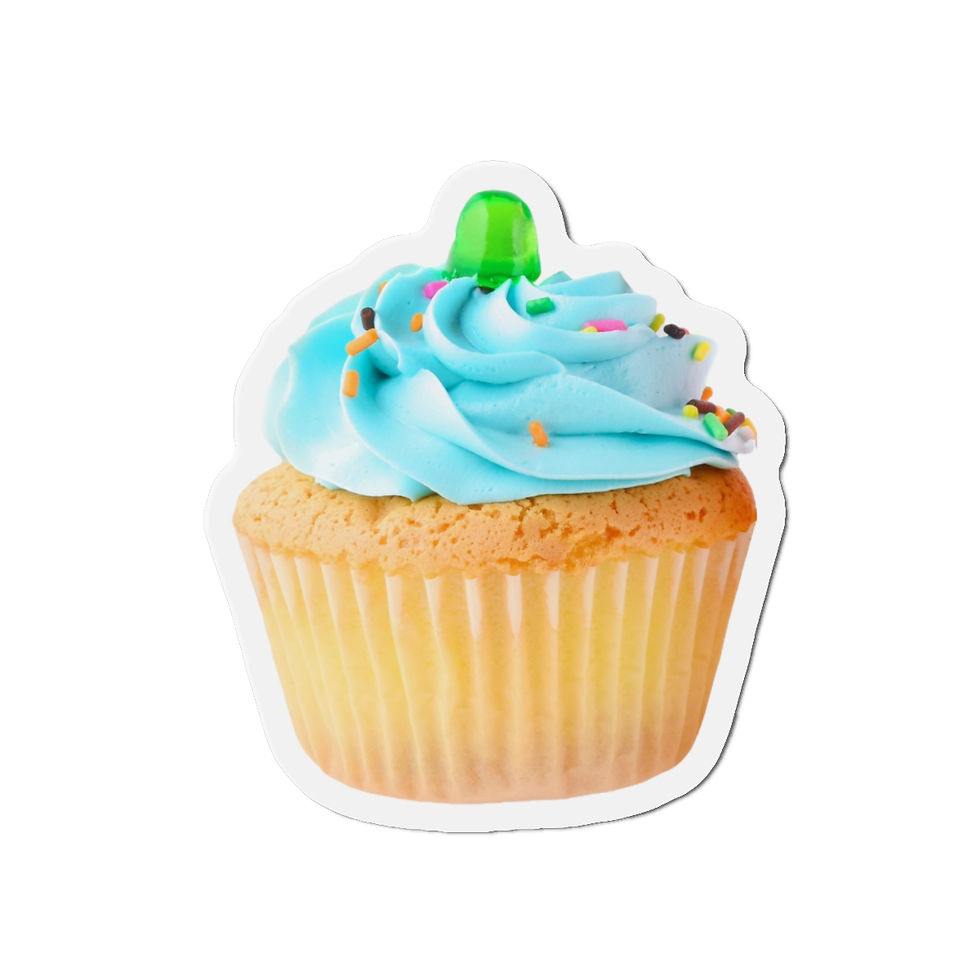 Thumbnail: Blue Frosting Cupcake Die-Cut Magnet