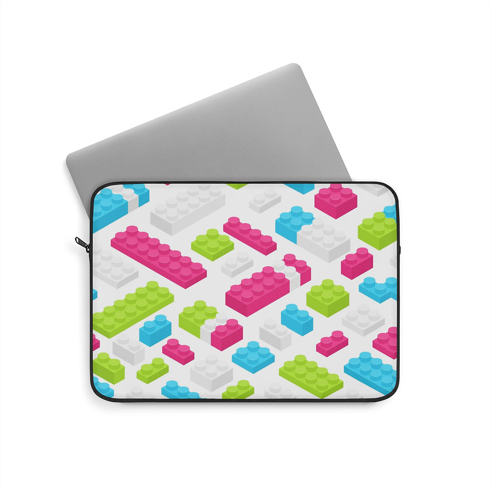 Colorful Lego-Inspired Laptop Sleeve, Tech Accessory, Gift for Gamers, School