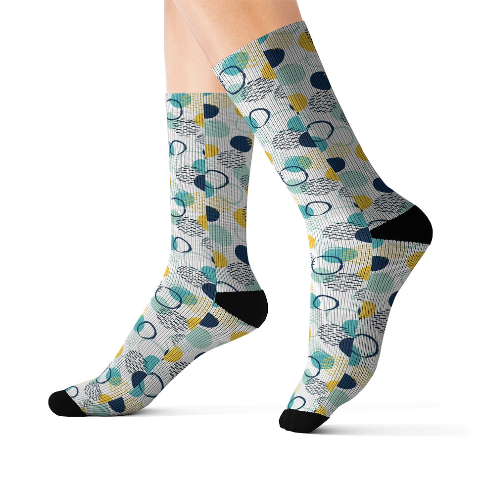 Blue Circles Sublimation Socks