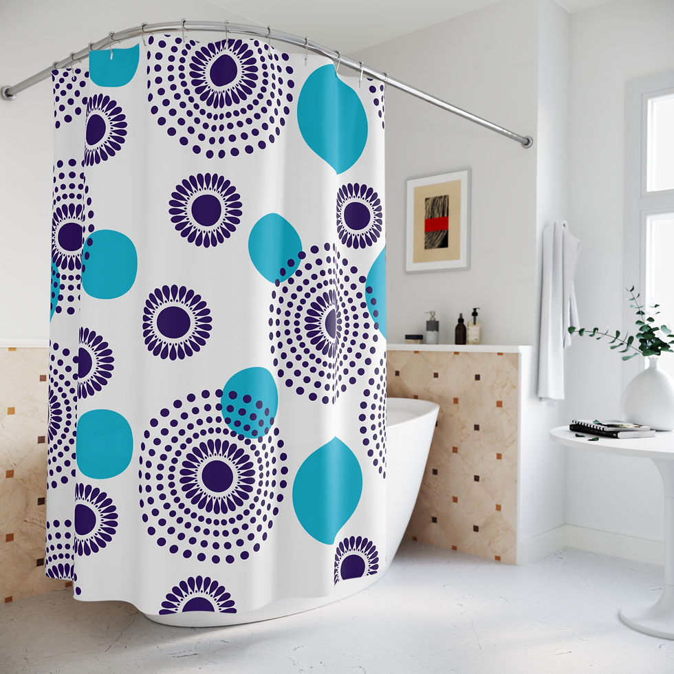 Thumbnail: Vibrant Dot Shower Curtain, Modern Bathroom Decor, Colorful Home Accessory