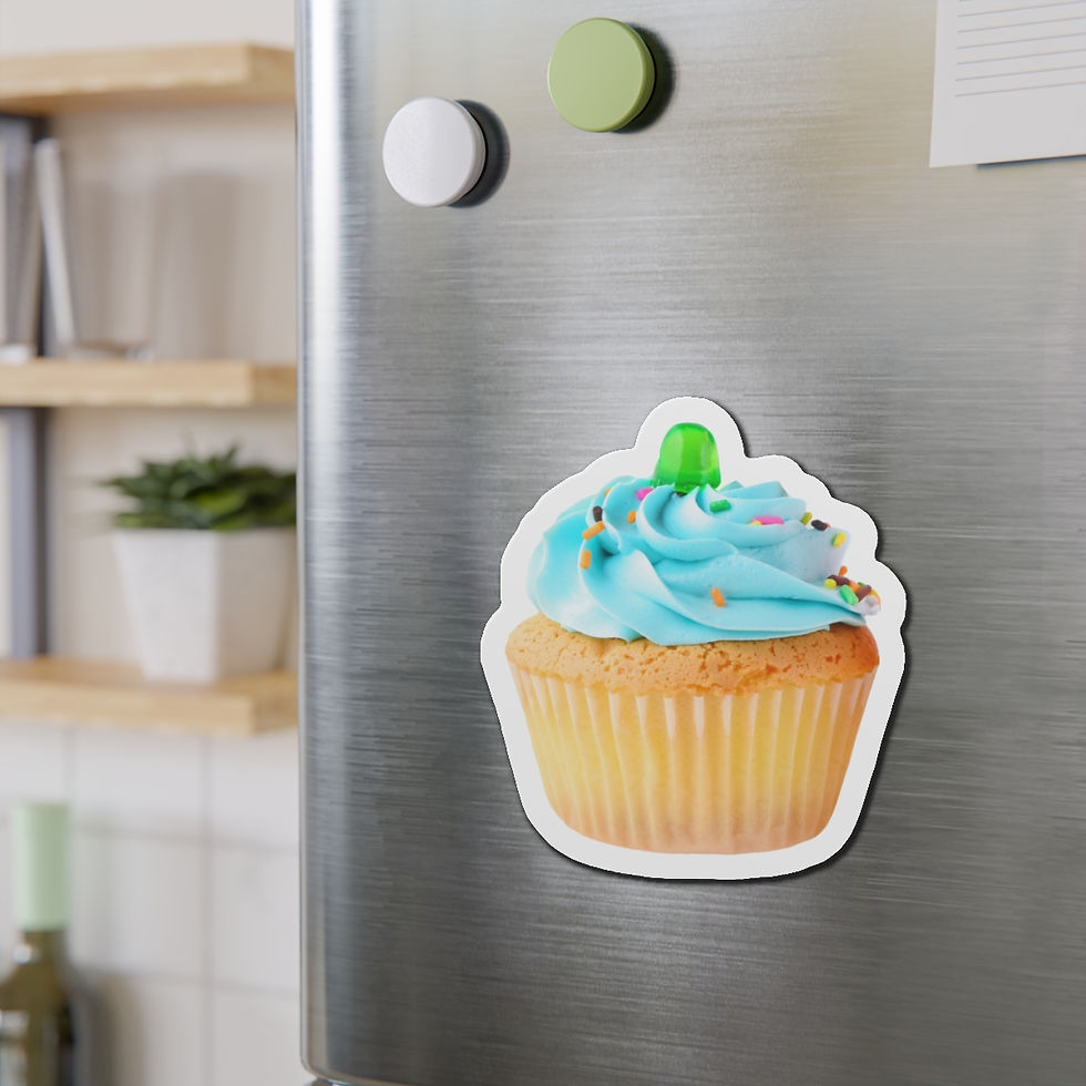 Thumbnail: Blue Frosting Cupcake Die-Cut Magnet