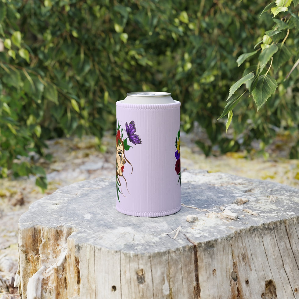 Lady with the Butterfly Stubby Cooler