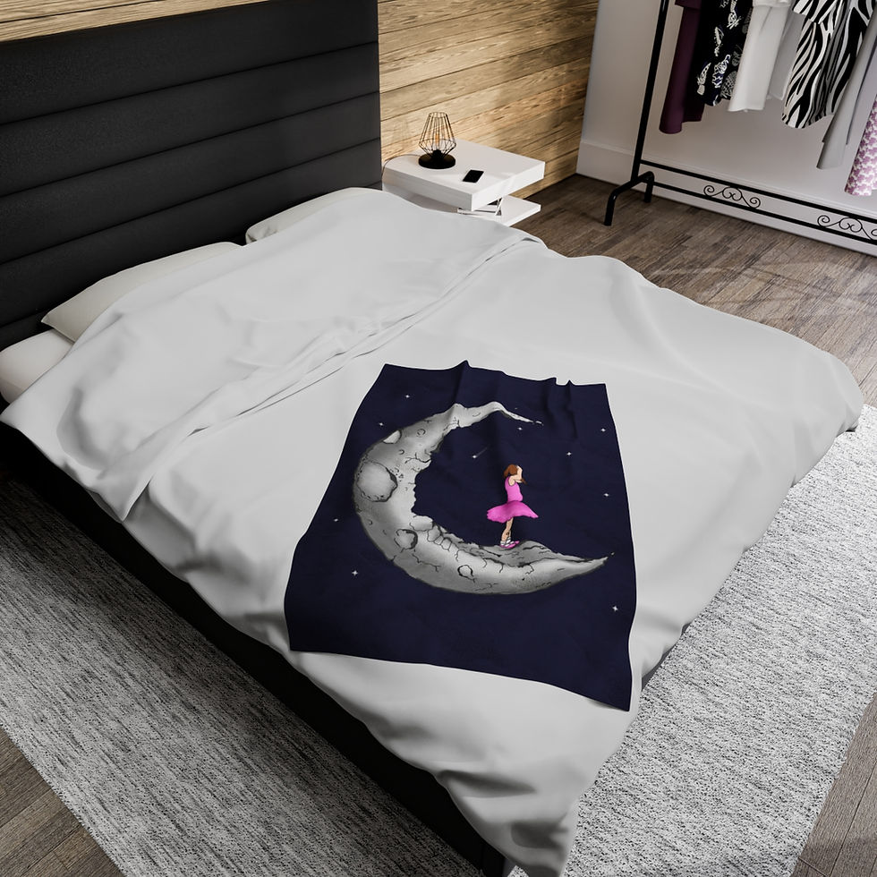 Thumbnail: Dancing on the Moon Velveteen Plush Blanket