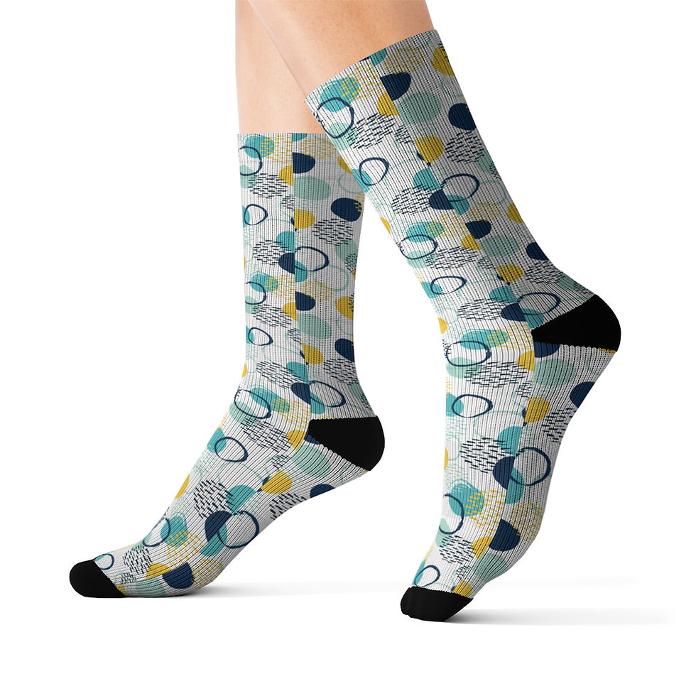 Blue Circles Sublimation Socks
