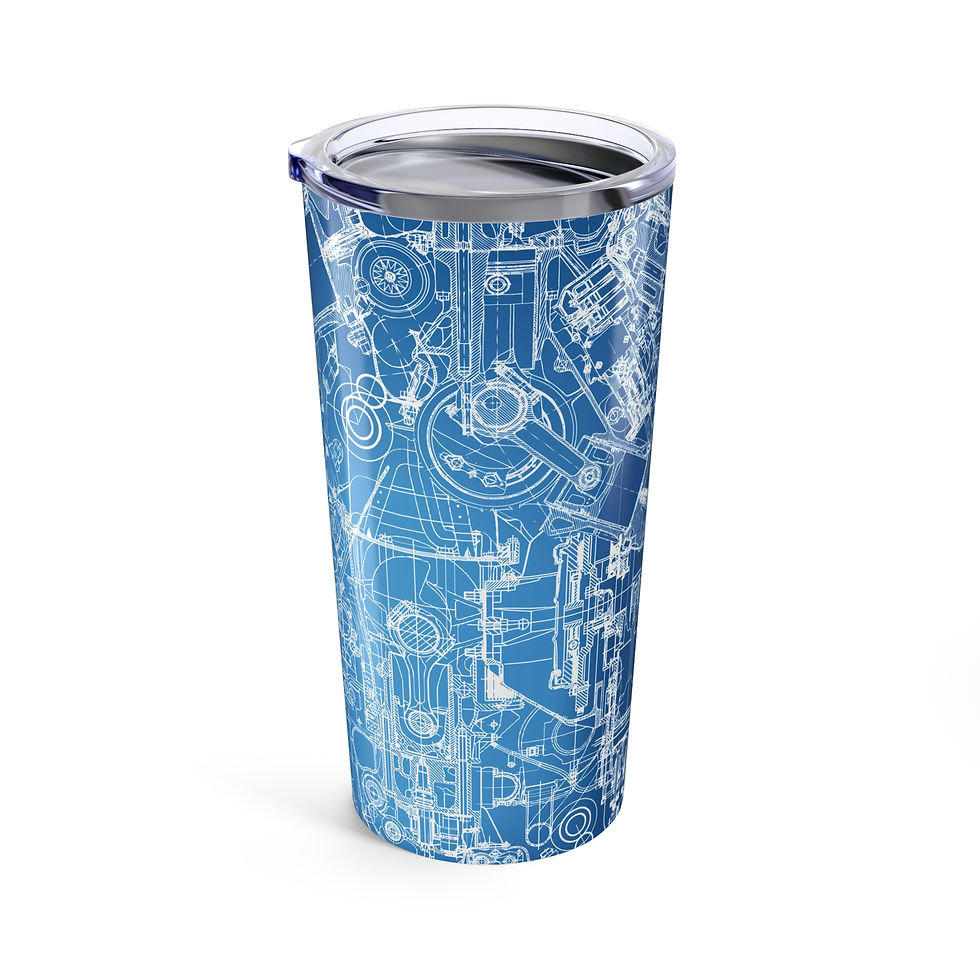 Thumbnail: Blueprint Design Tumbler, Engineer Gift, 20oz Travel Mug, Perfect for Engineers
