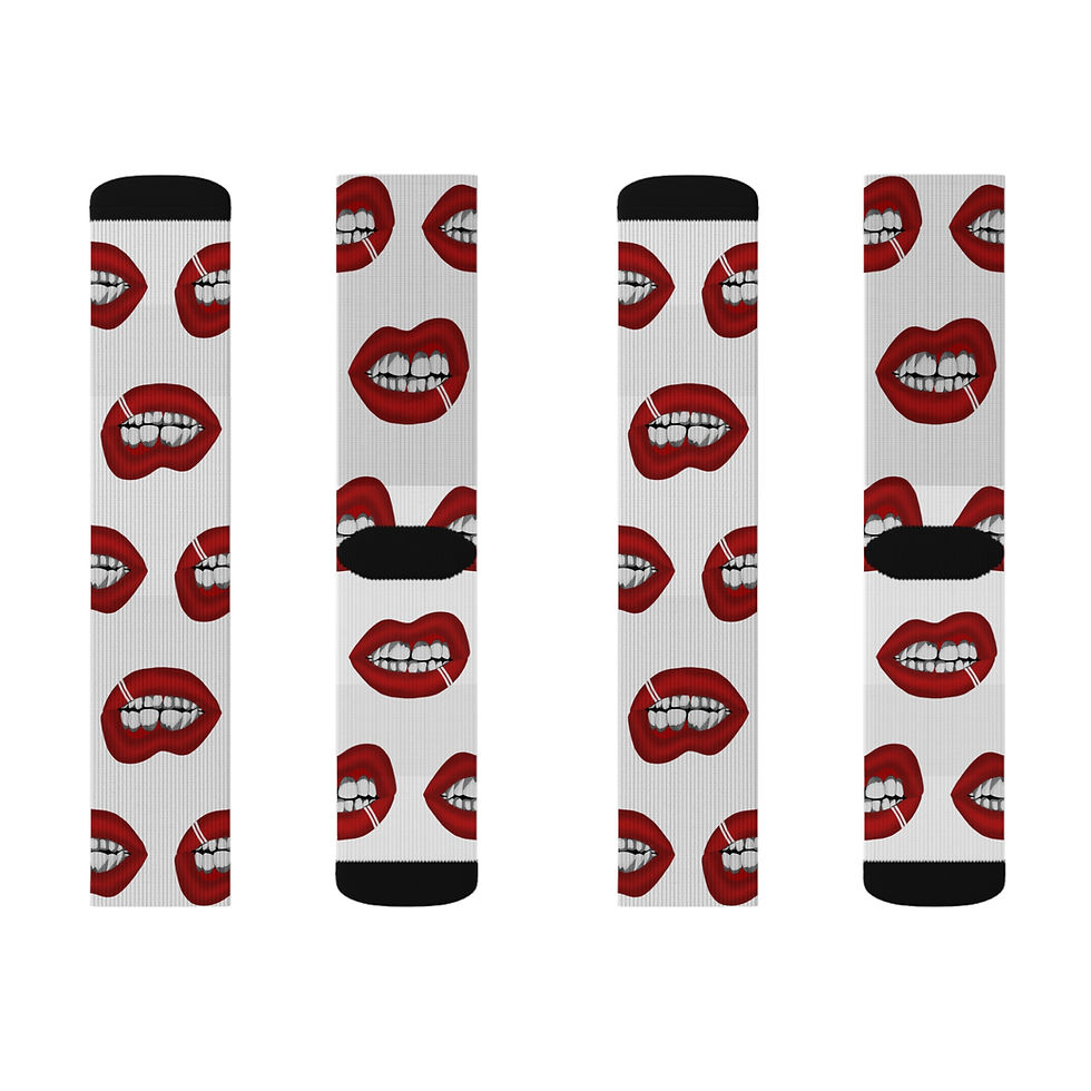 Bold Lips Sublimation Socks | Fun Fashionable Socks, Gifts, Trendy Footwear