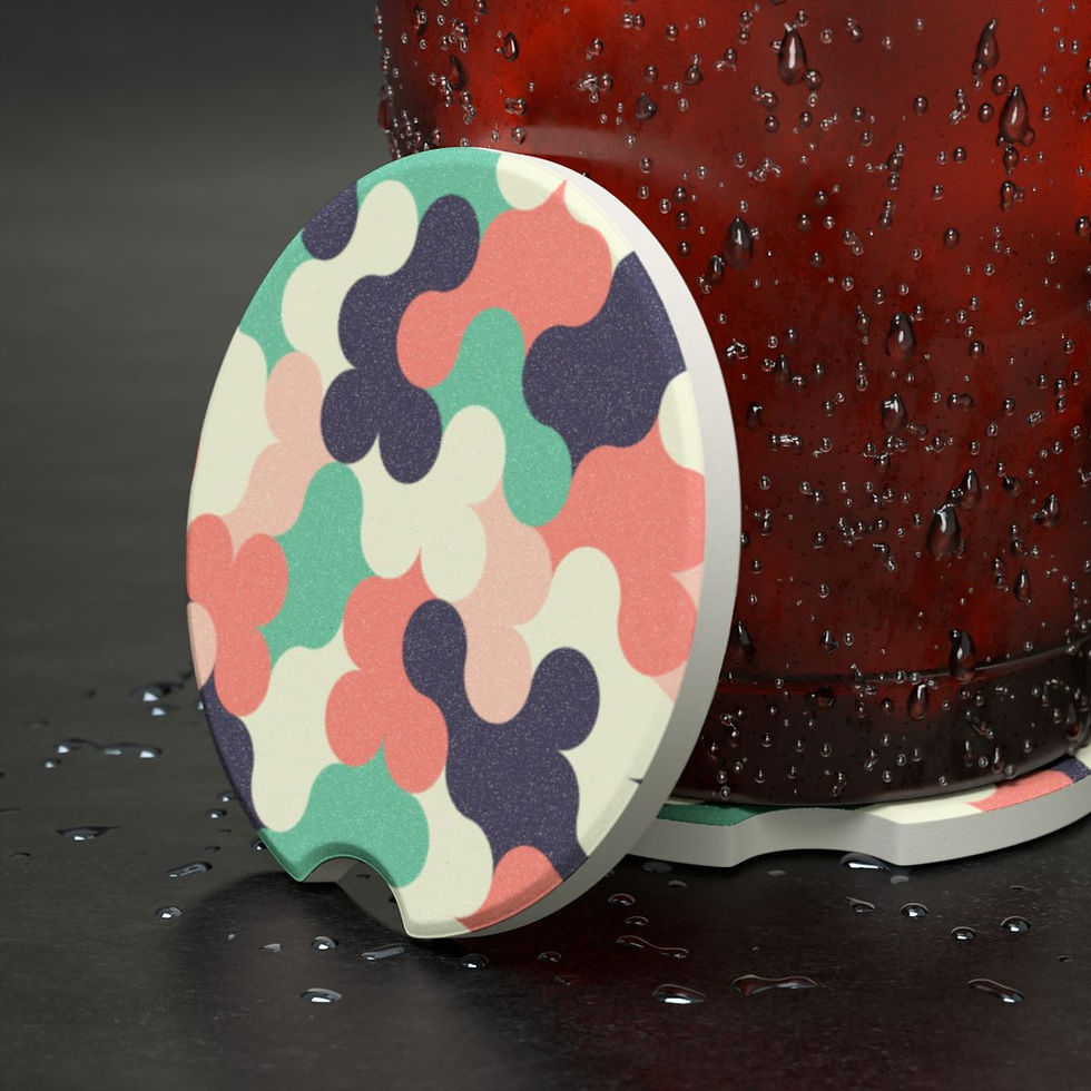 Thumbnail: Multicolor Ears Soapstone Car Coaster