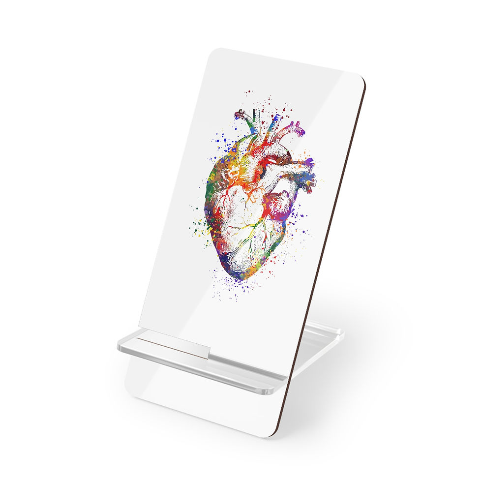 Colorful Heart Art Smartphone Stand, Desk Organizer, Creative Gift, Phone Holder