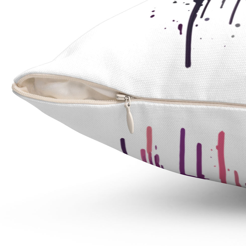 Thumbnail: Monster B Polyester Square Pillow White