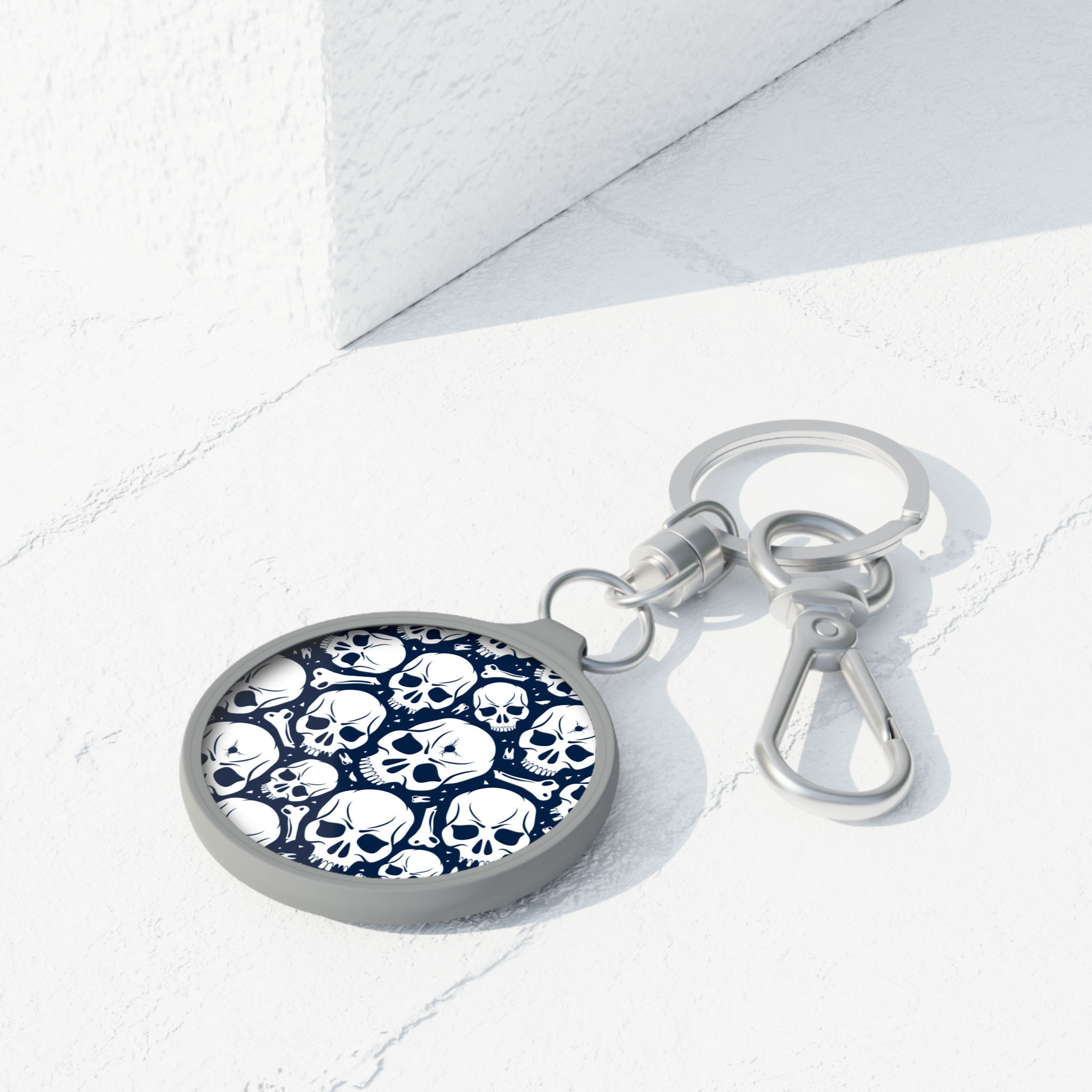 Skull Keyring Tag, Gothic Keychain, Unique Gift for Him, Alternative Accessories