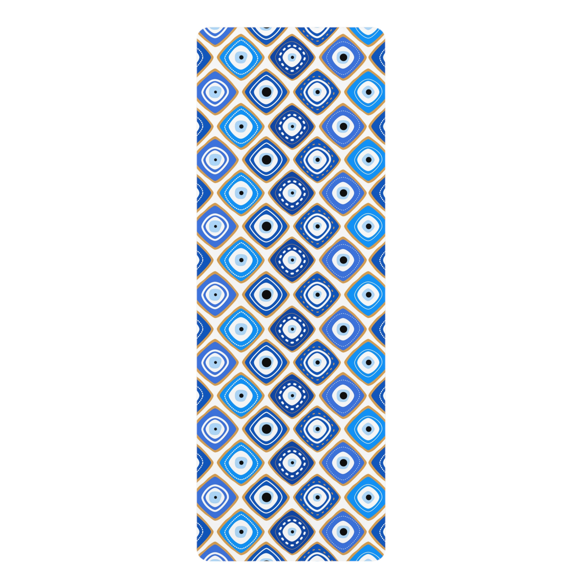 Trendy Rubber Yoga Mat, Vibrant Blue Pattern for Home, Studio Workouts, Fitness