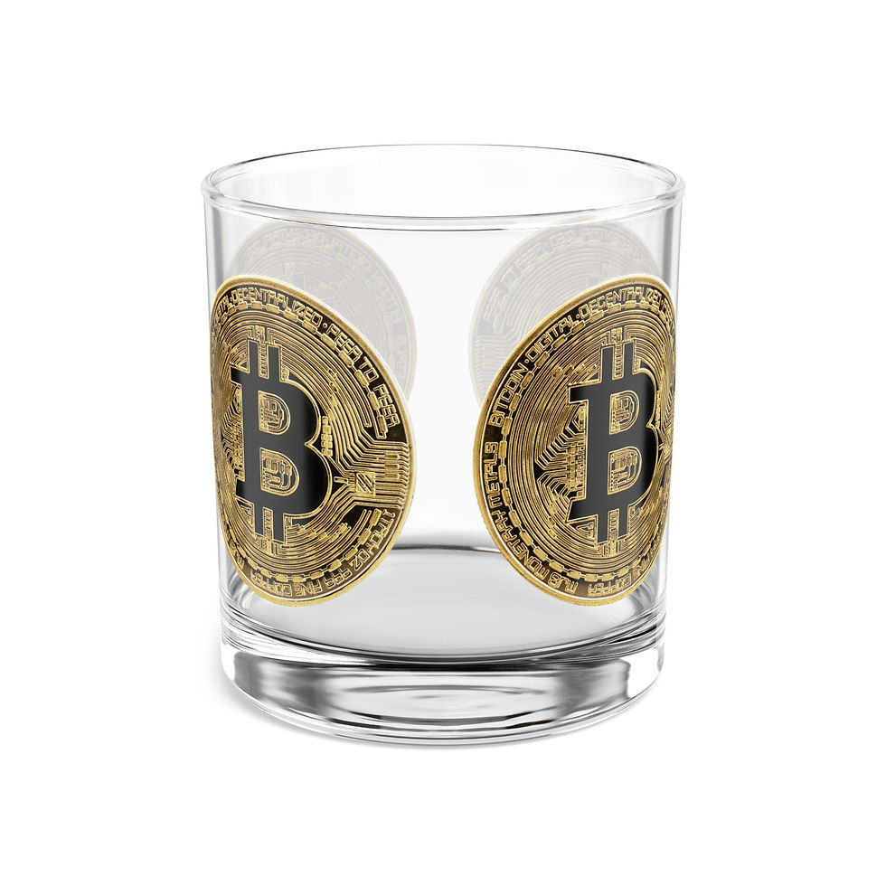 Bitcoin Rocks Glass Set, 10oz Whiskey Glass, Perfect Gift for Crypto Enthusiasts