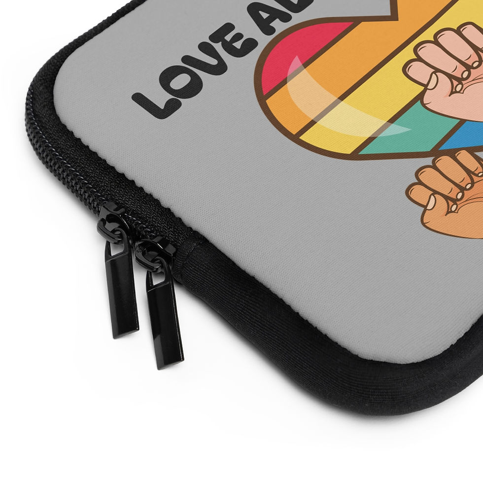 Thumbnail: Laptop Sleeve Love Always Wins Heart Three Hands Quote Design
