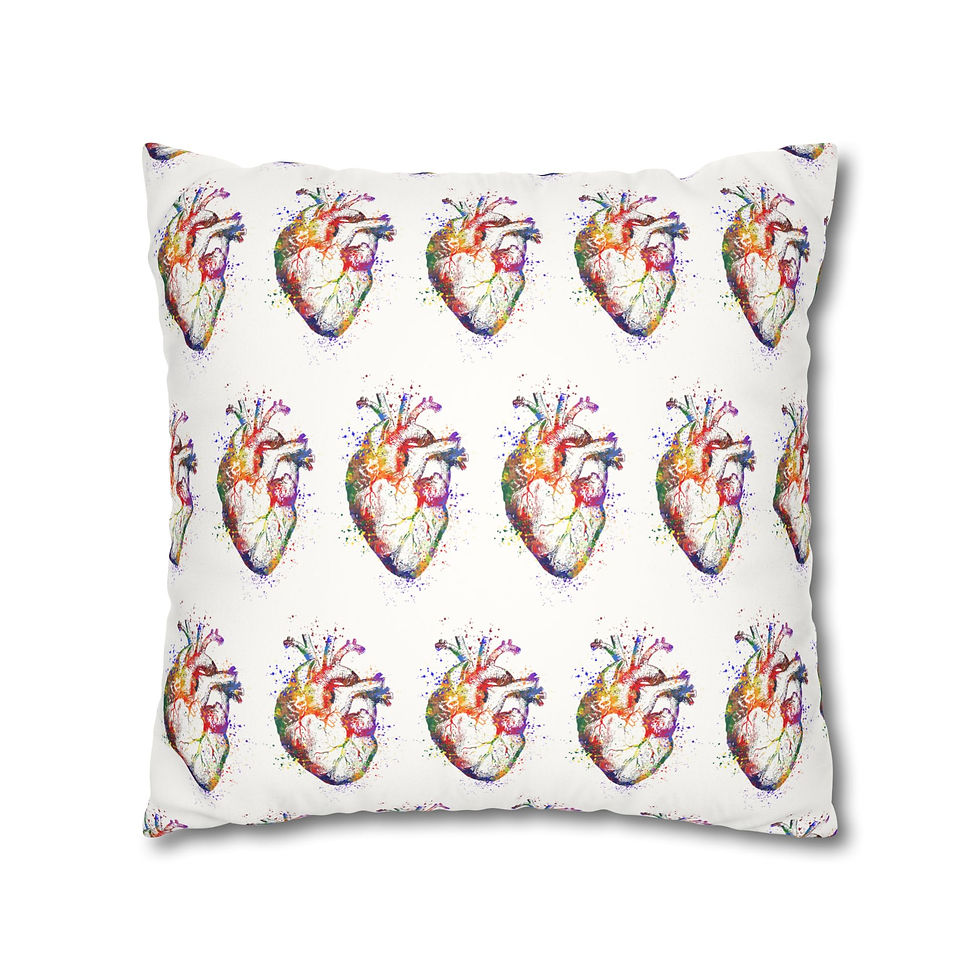 Thumbnail: Colorful Heart Art Pillowcase, Decorative Cushion Cover, Unique Throw Pillow