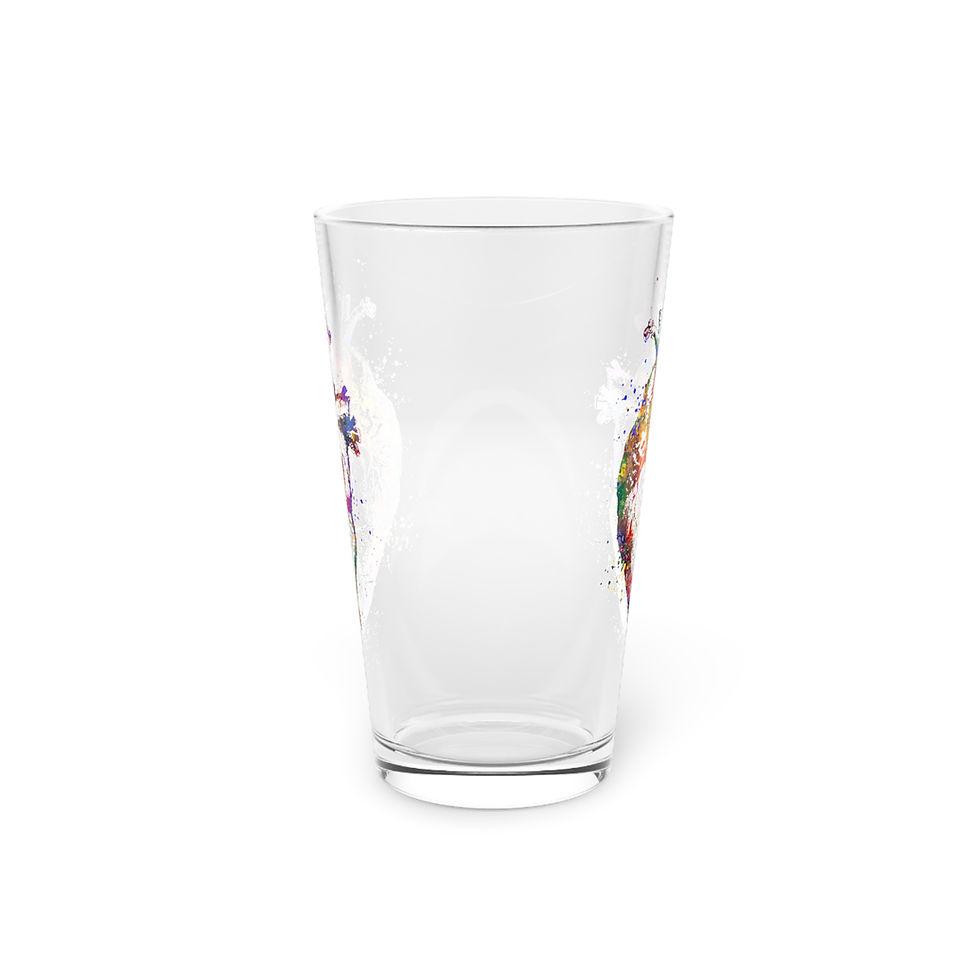 Colorful Heart Design Pint Glass, 16oz - Perfect for Gift for Him/Her, Home Bar