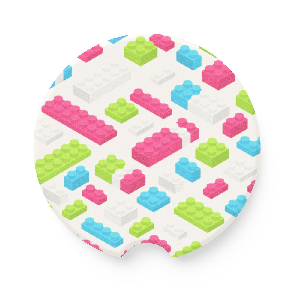 Colorful Soapstone Car Coaster, Fun Legos Design, Automotive Accessories
