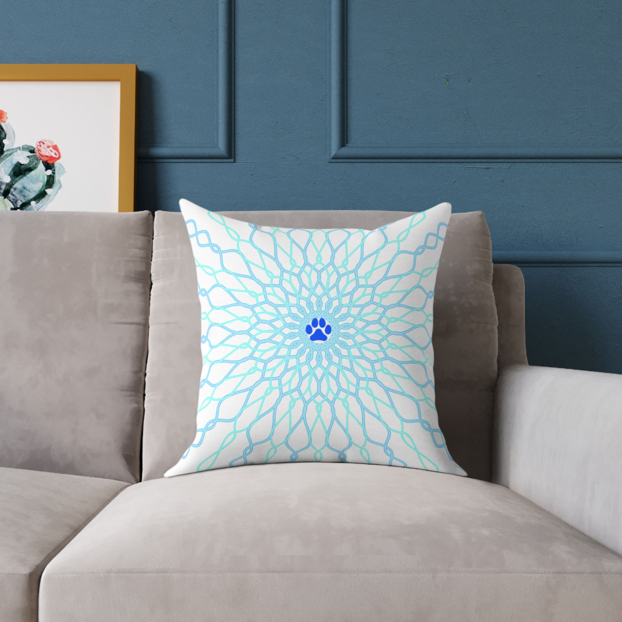 Tranquil Mandala Pillow, Dog lovers, Great Gift for Friends, Home Decor