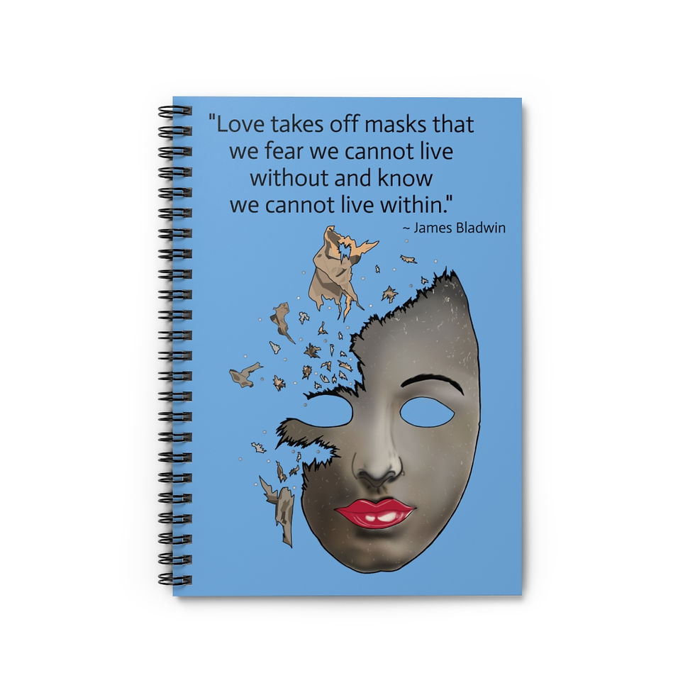 Breaking Down the Mask Spiral Notebook Blue