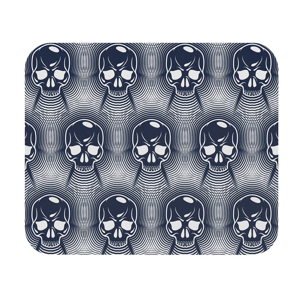 Skull Pattern Mouse Pad, Edgy Desk Decor, Gamer Gift, Unique Office Supplies