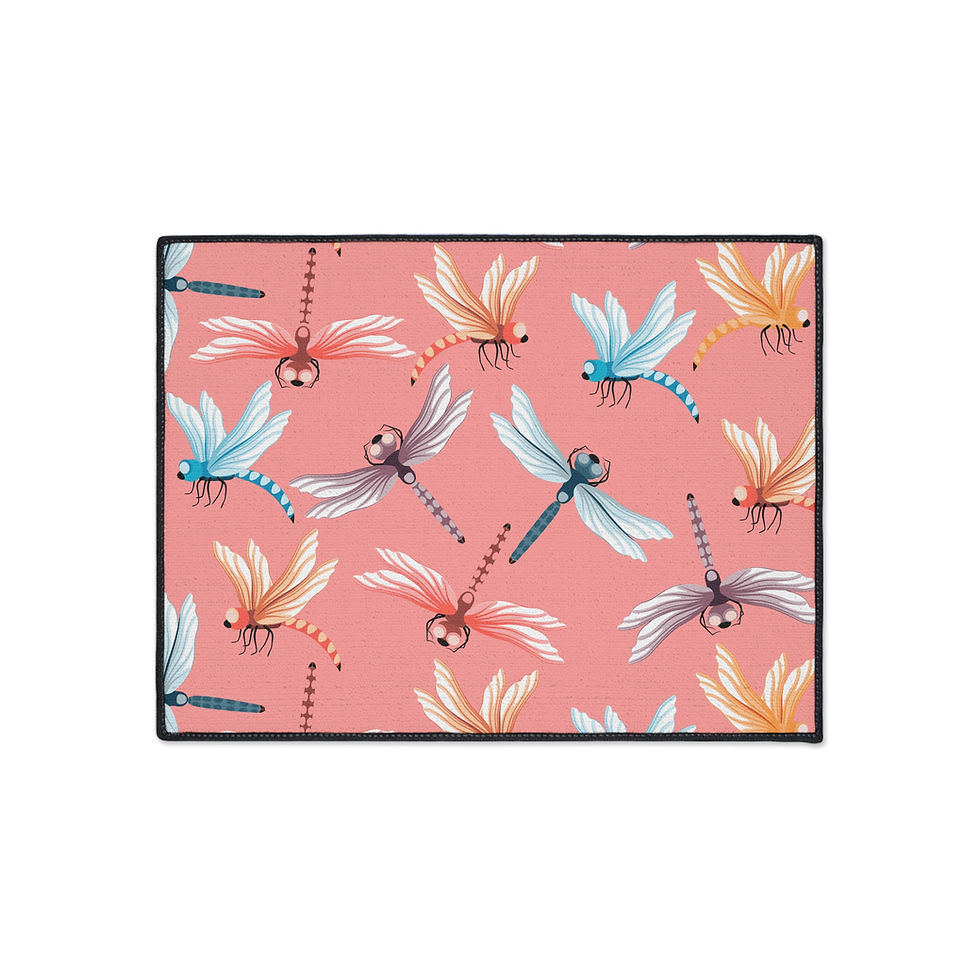 Thumbnail: Dragonfly Floor Mat, Colorful Entrance Mat, Home Decor, Indoor and Outdoor Rug
