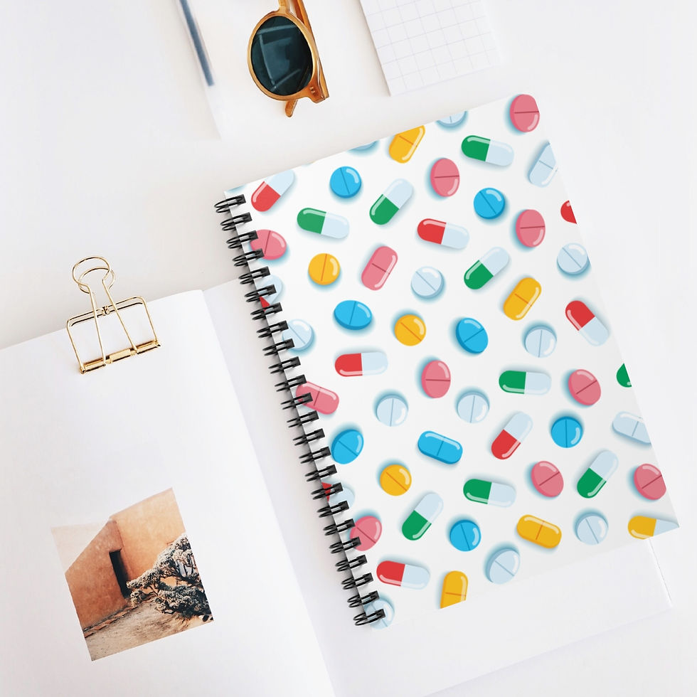 Thumbnail: Meds Shown on a Spiral Notebook - Ruled Line