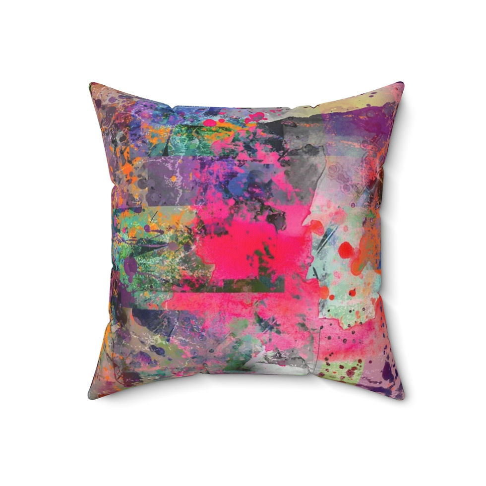 Thumbnail: Punk Paint Drops Square Pillow