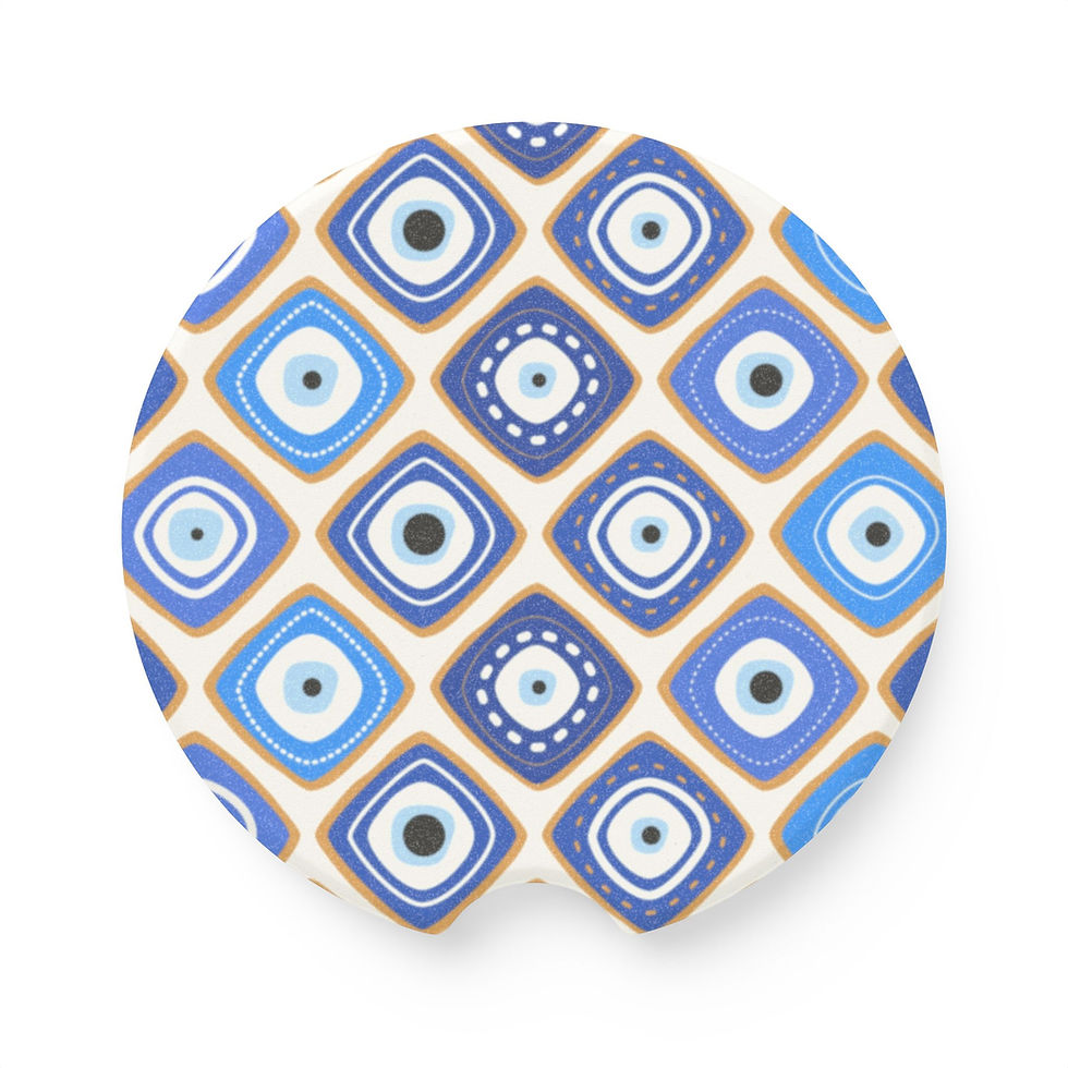 Colorful Soapstone Car Coaster Set, Unique Drink Coasters for Cars