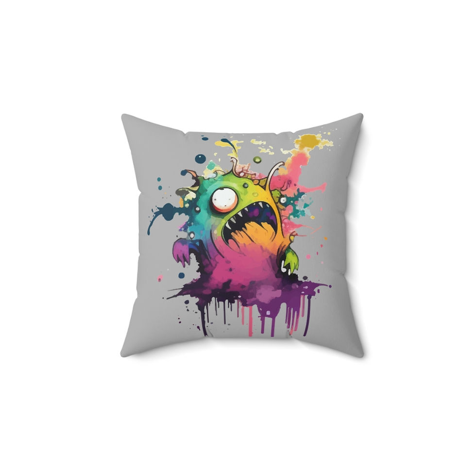 Thumbnail: Monster B Polyester Square Pillow