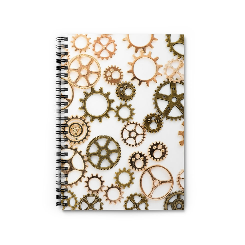 Gears on a Spiral Notebook - Ruled Line